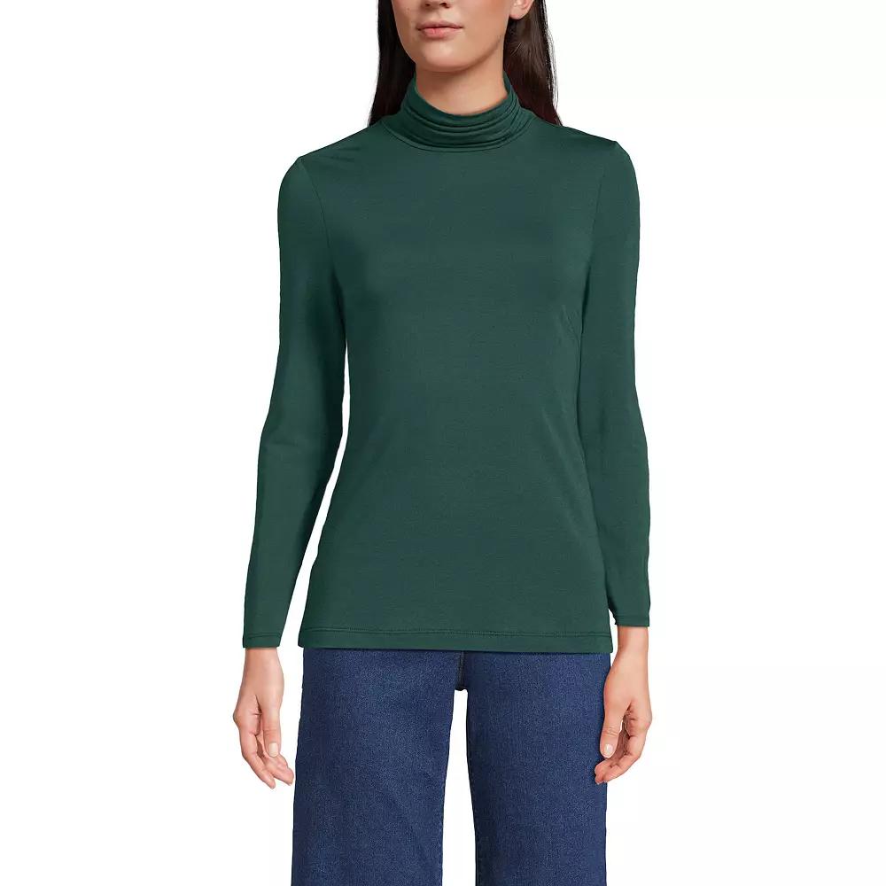 Women's Lands' End Lightweight Fitted Turtleneck,  Product Image