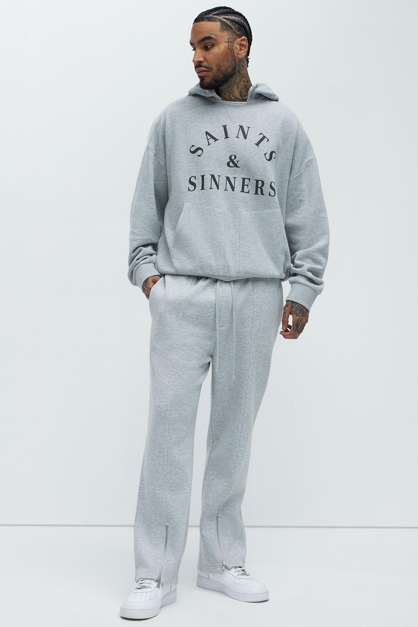 Tyson Elm Zip Hem Straight Sweatpants - Heather Grey Product Image
