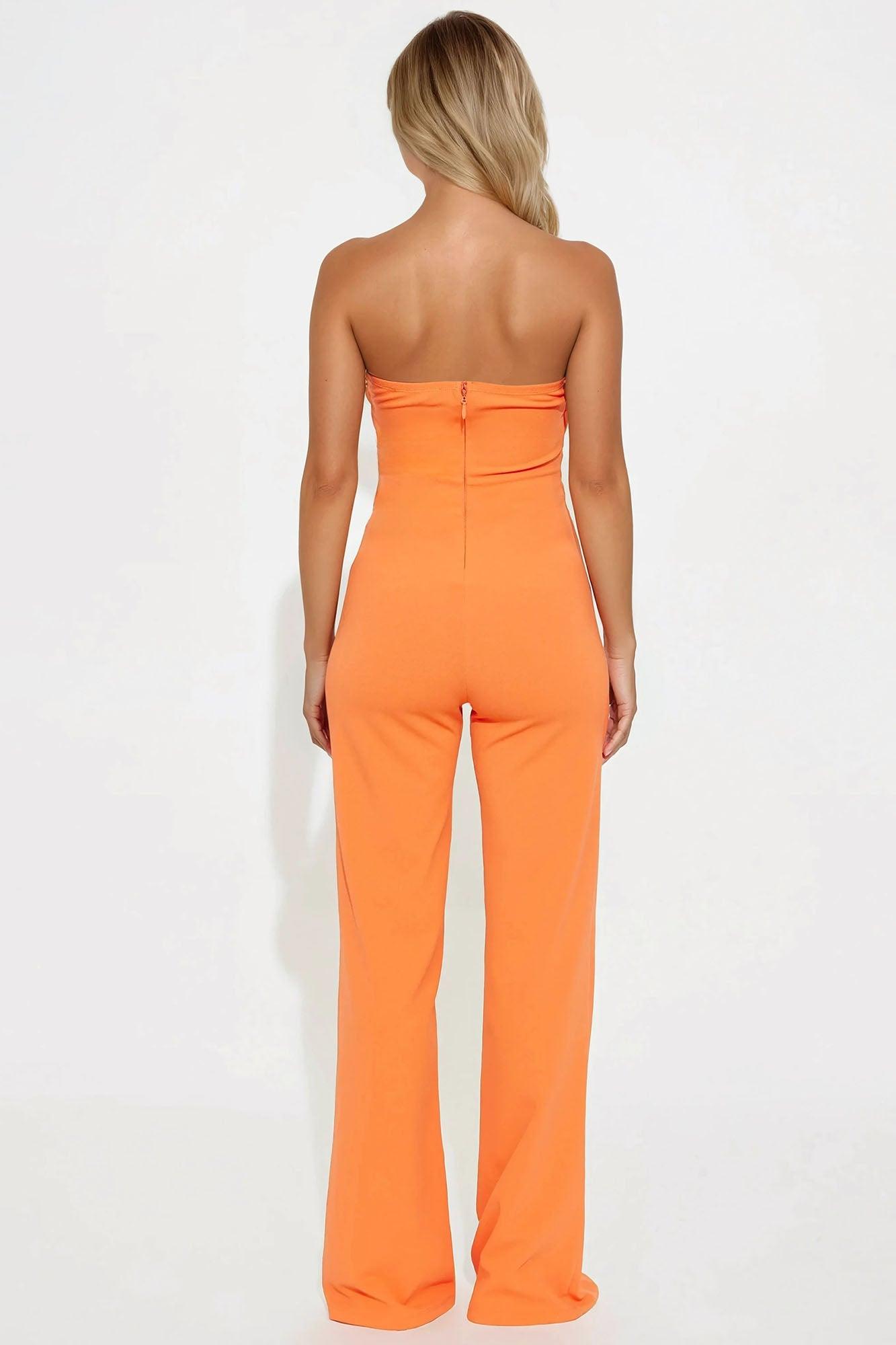 Born To Please Wide Leg Jumpsuit - Orange Product Image