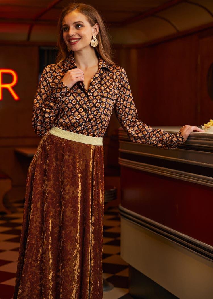 Playful Past Long Sleeve Blouse Product Image