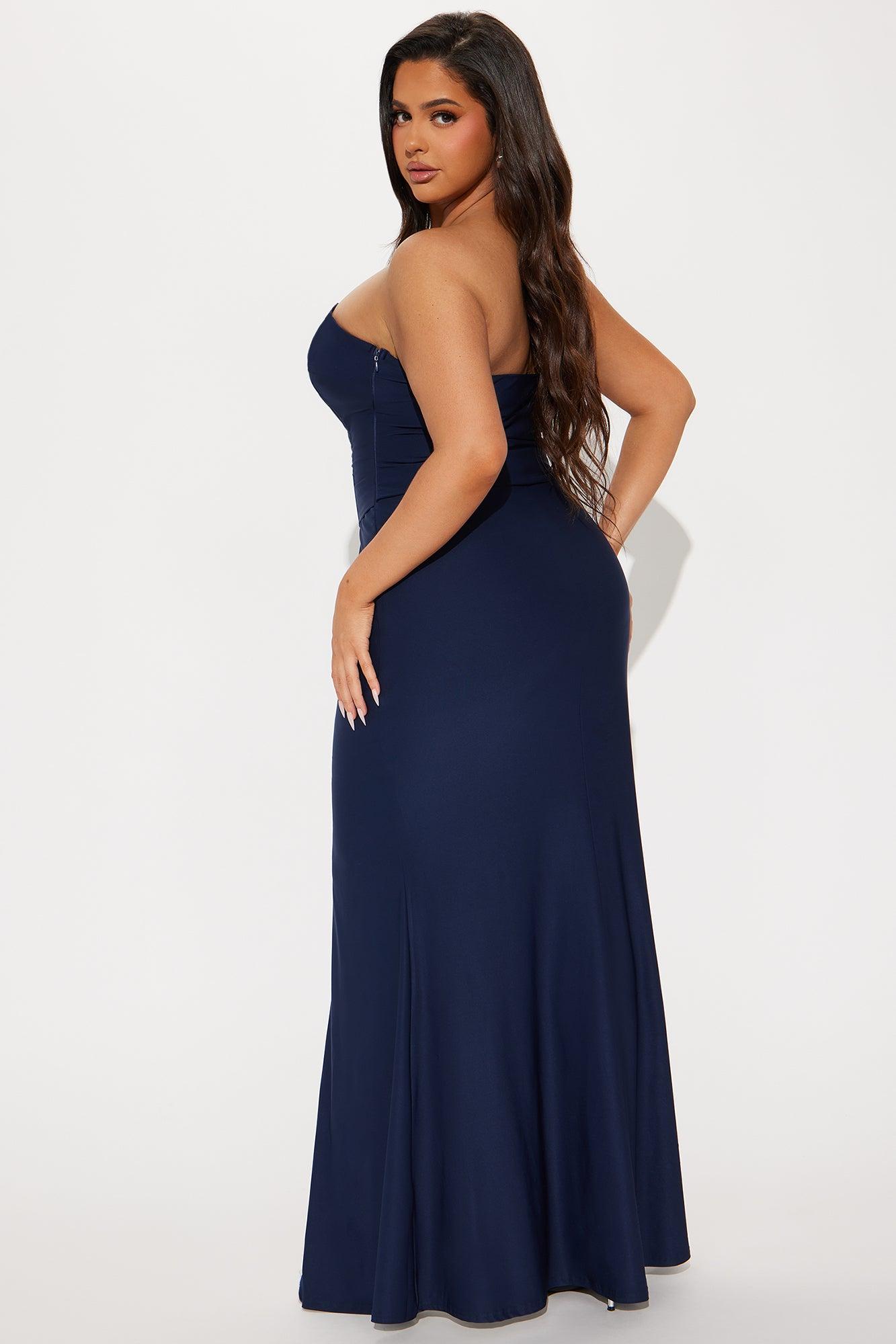 Tianna Strapless Maxi Dress - Navy Product Image