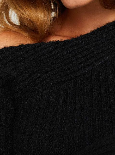 Phillips Cold Shoulder Sweater Black Product Image
