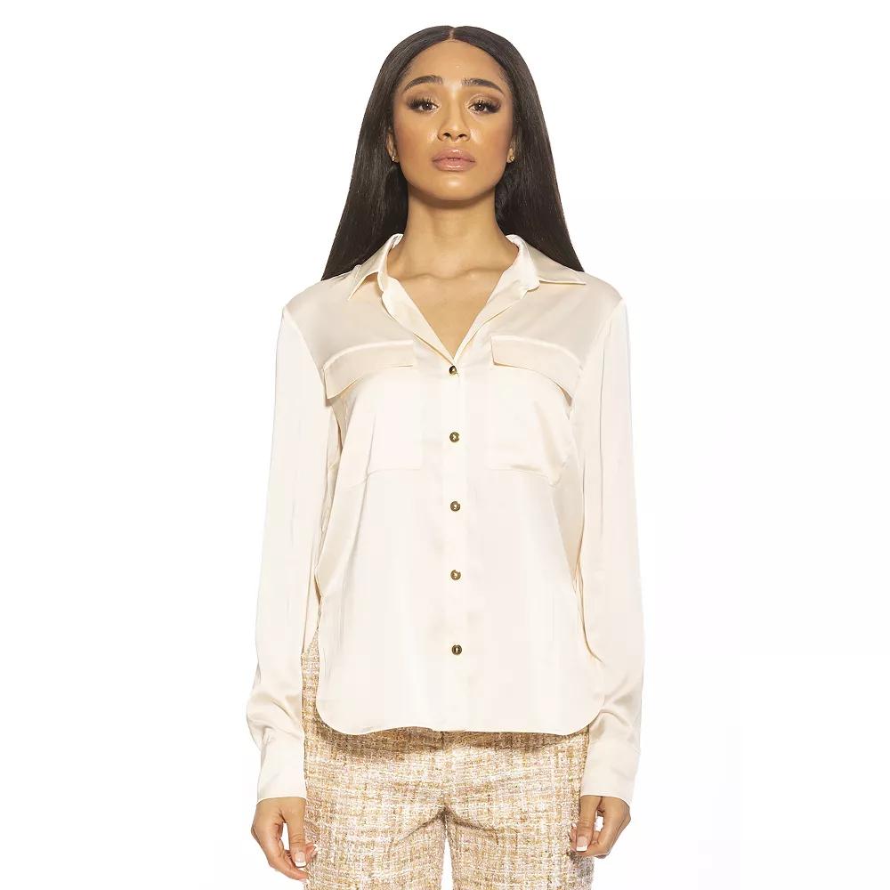 Women's ALEXIA ADMOR Front Pockets Classic Shirt,  Product Image
