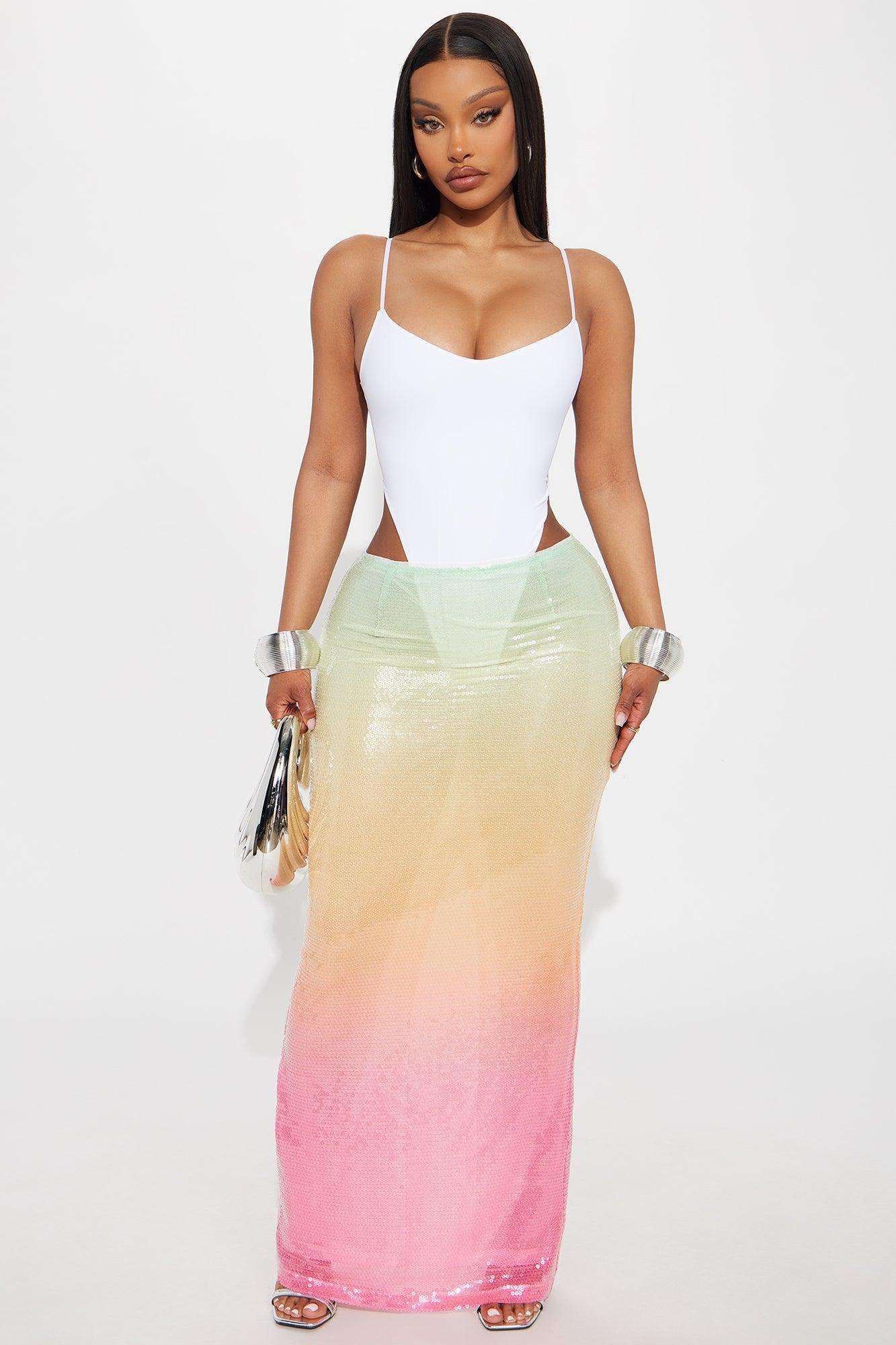 Wilma Double Lined High Cut Bodysuit - White Product Image