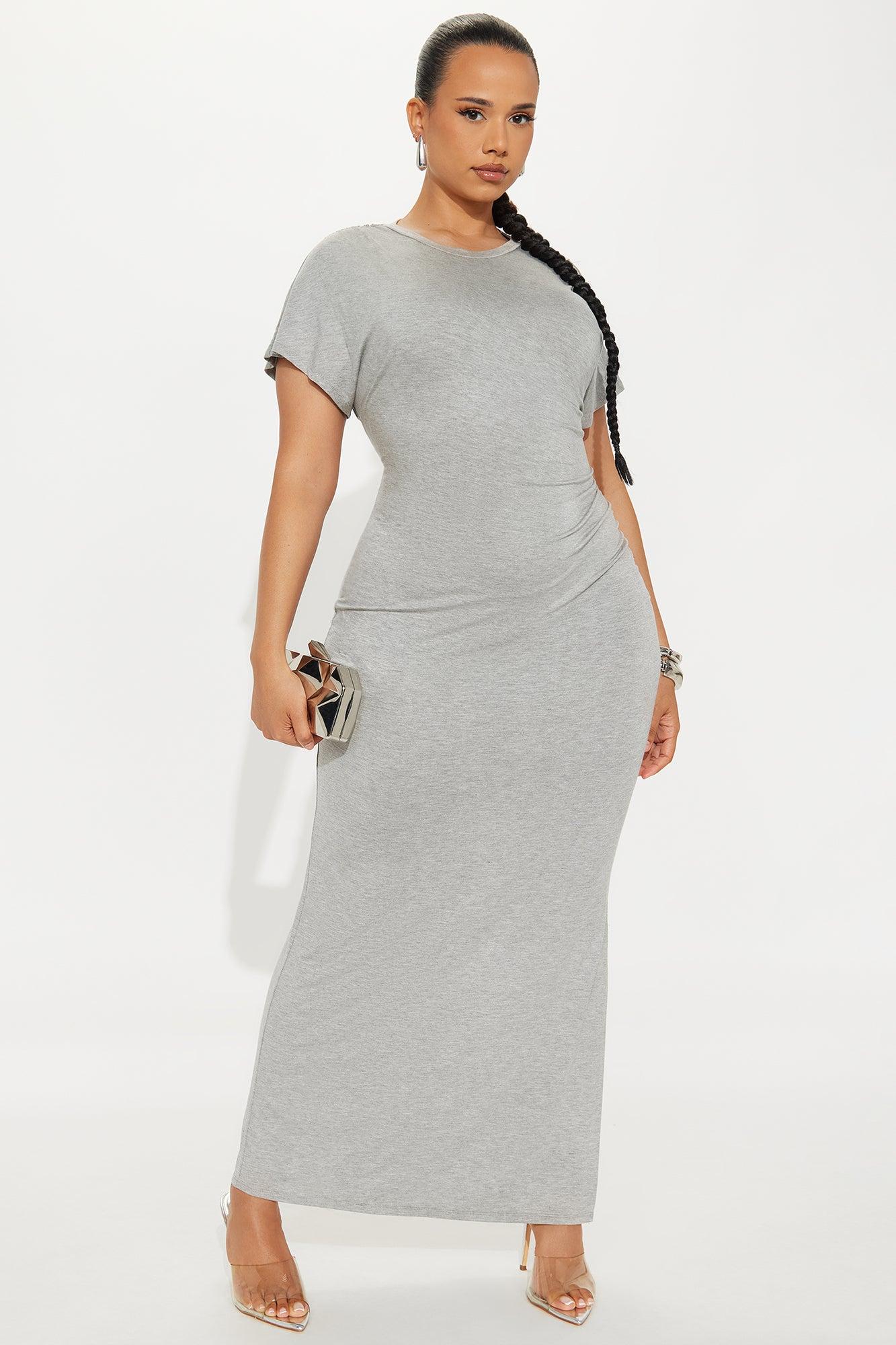 Arlette Short Sleeve Maxi Dress - Heather Grey Female Product Image