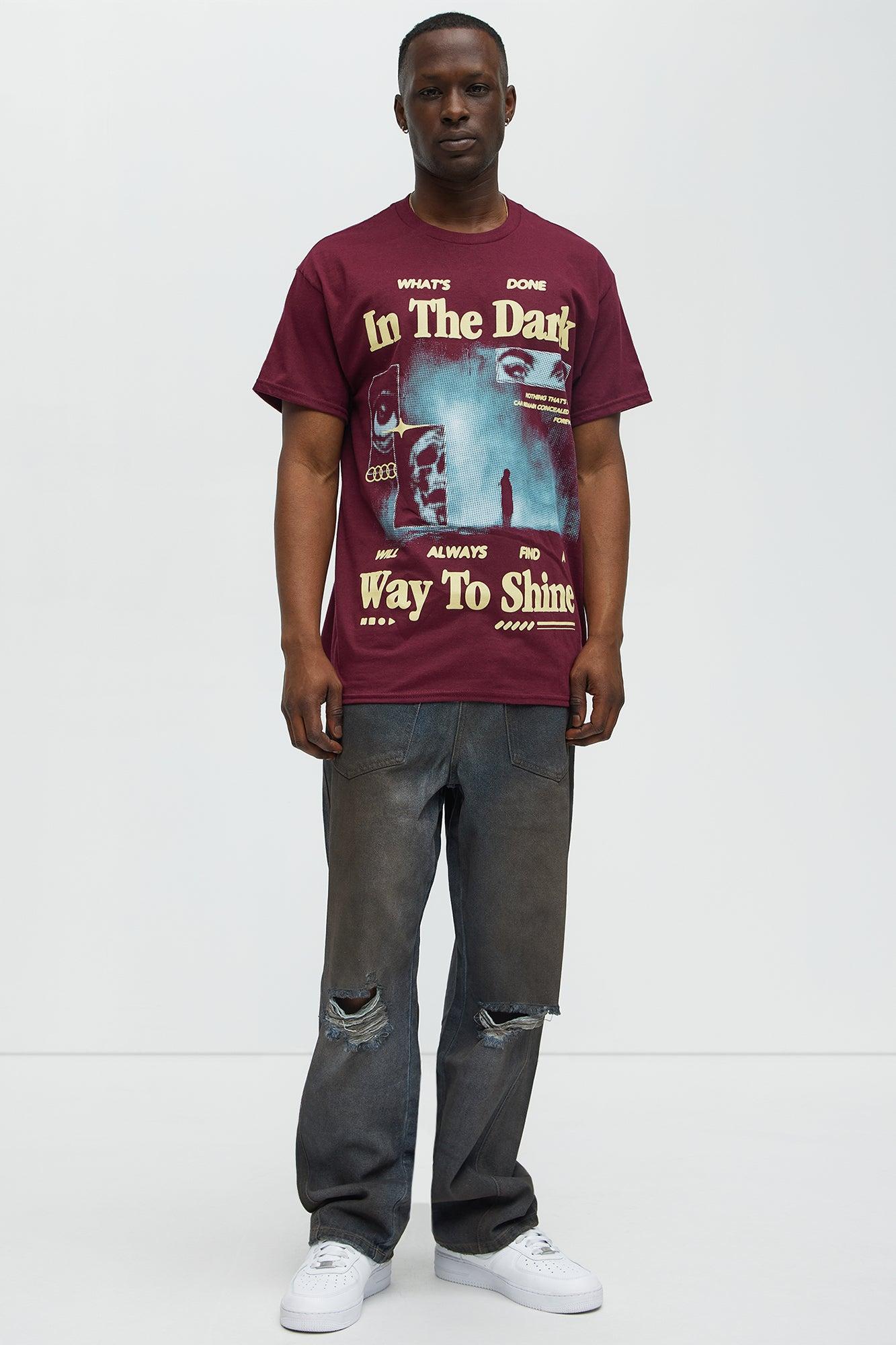 In The Dark Way To Shine Short Sleeve Tee - Burgundy Male Product Image