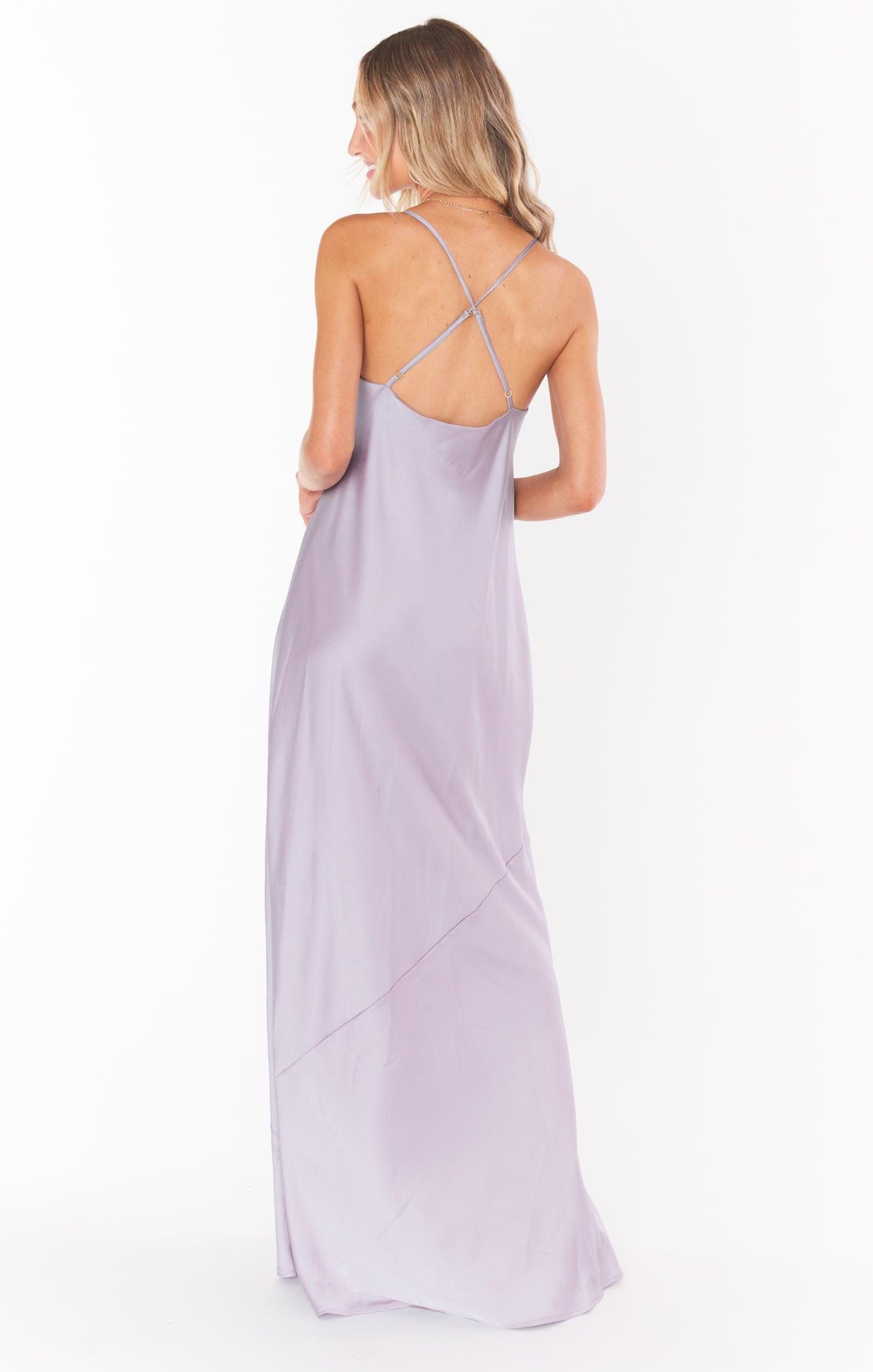 Tuscany Maxi Slip Dress ~ Dusty Purple Luxe Satin Product Image