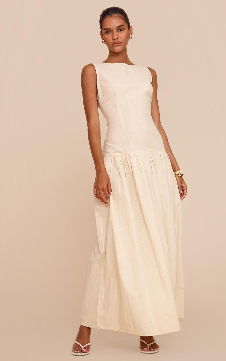 Butter Yellow Drop Waist Maxi Dress Product Image