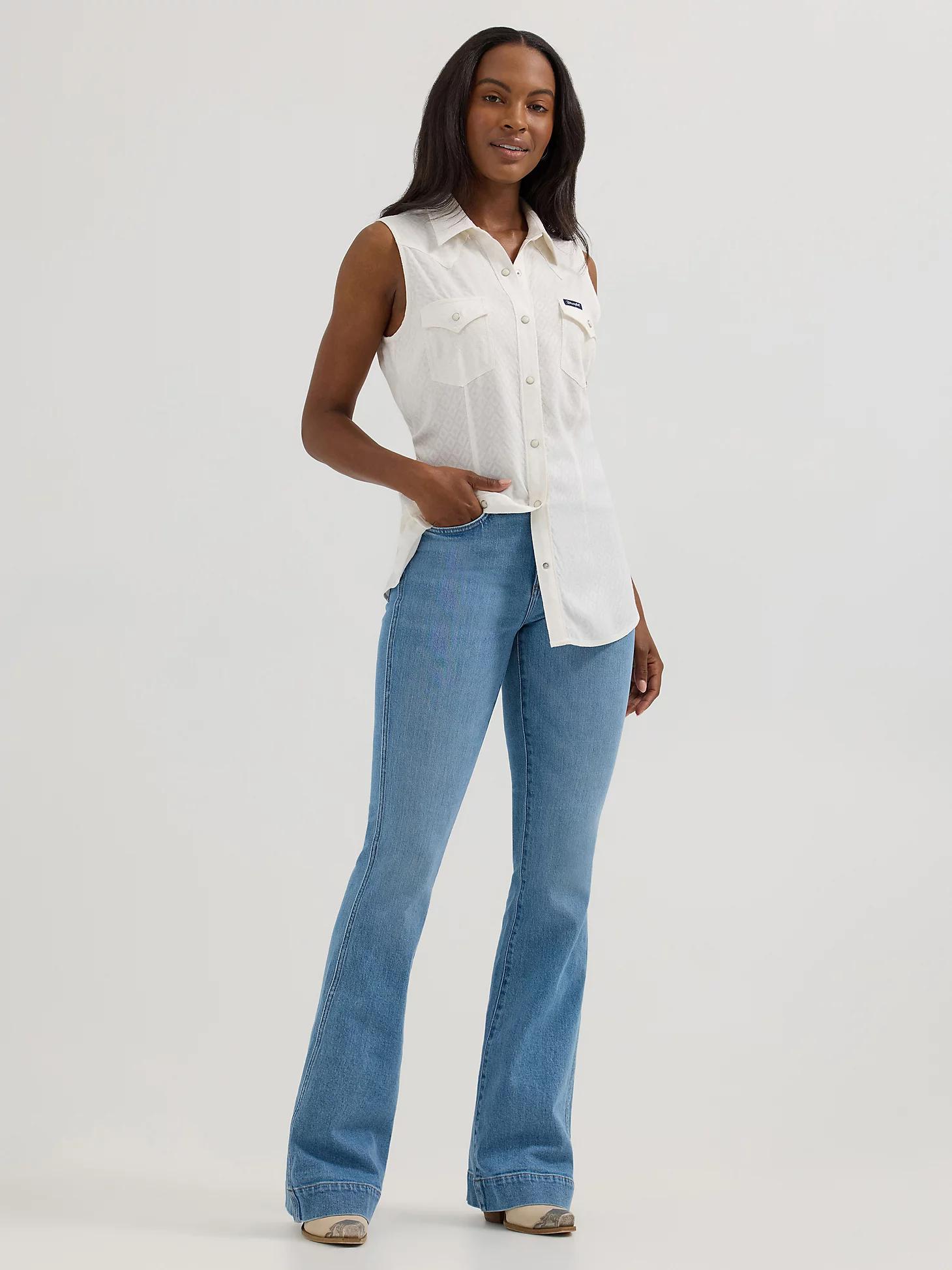 Women's Wrangler Retro® Textured Slim Western Snap Tank | Women's TOPS | Wrangler® Product Image