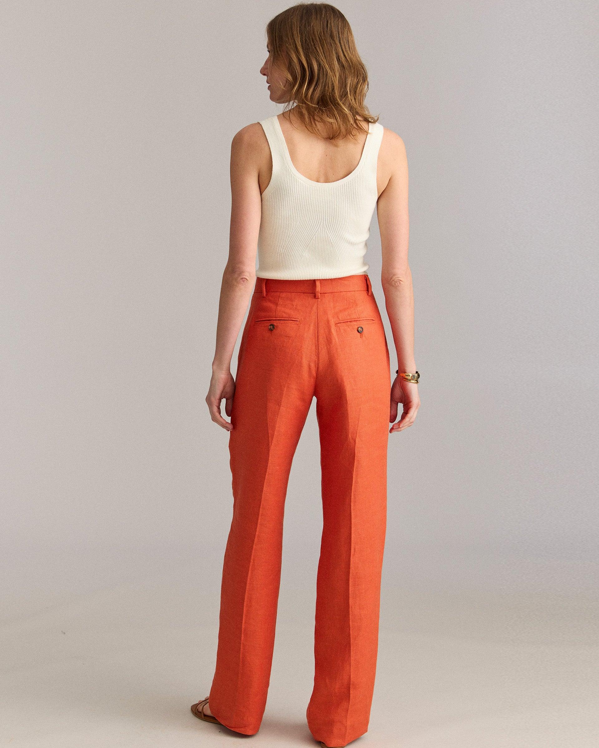 Wide Leg Flat Front Trouser -  Product Image