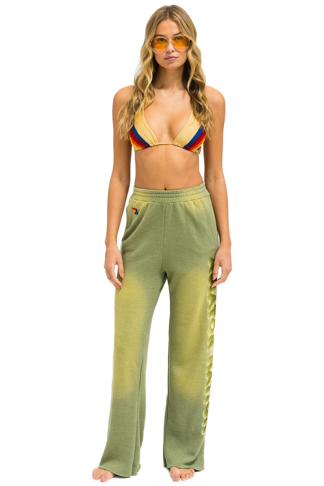 AN 3D WIDE LEG POCKET SWEATPANTS - FADED ARMY Female Product Image