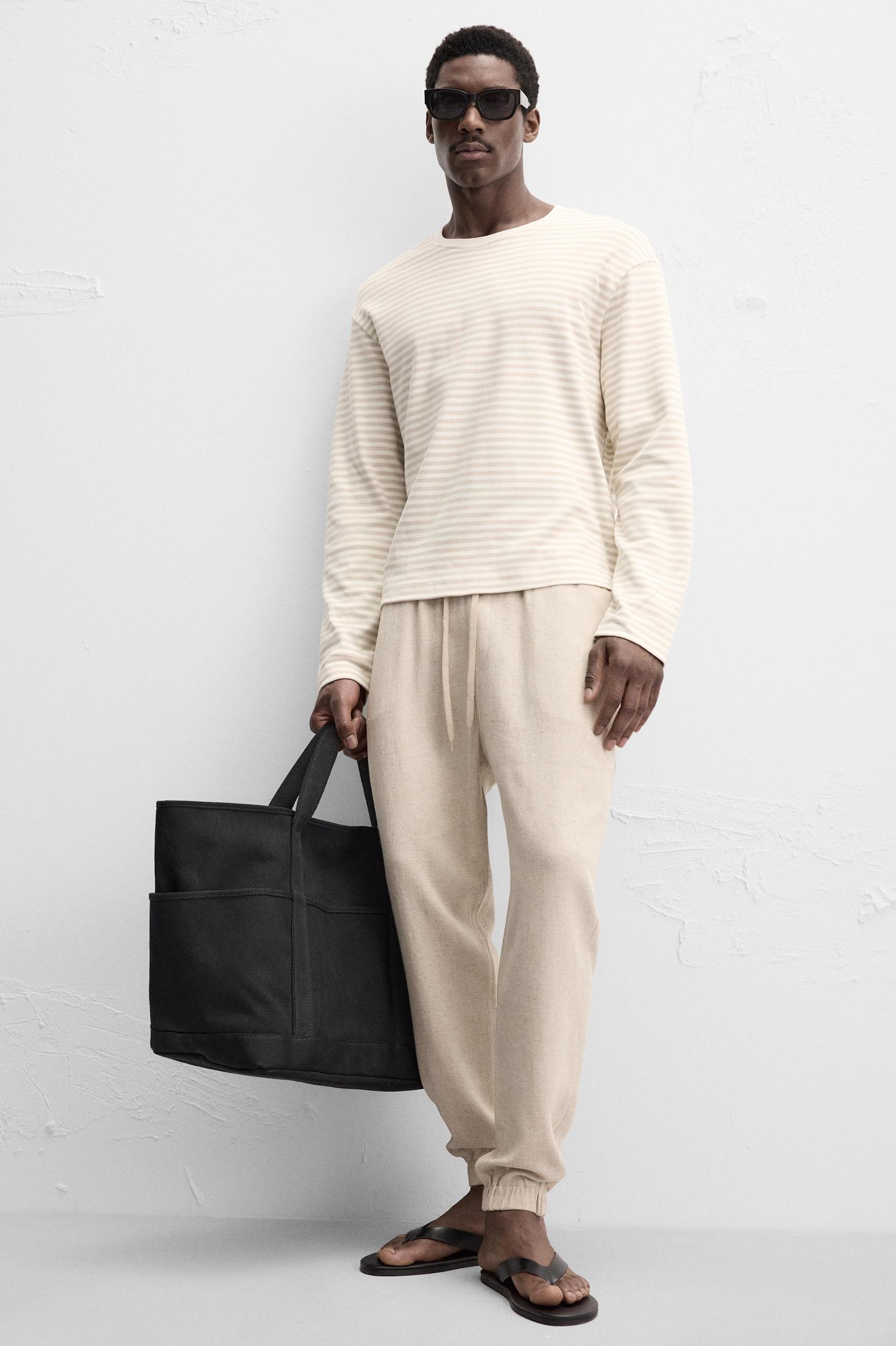 REGULAR FIT VISCOSE - LINEN PANTS Product Image