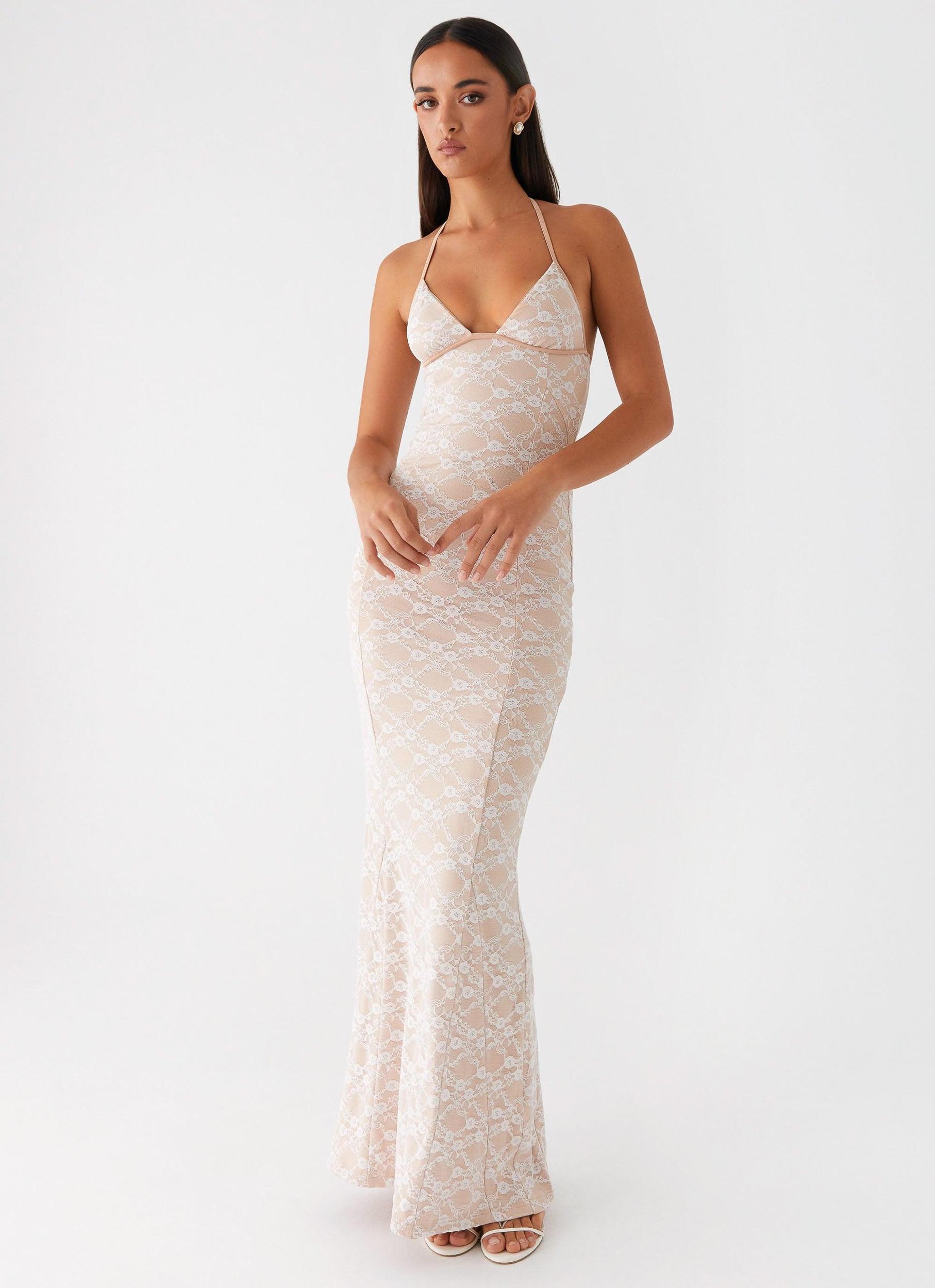 Jolina Lace Maxi Dress - White Product Image
