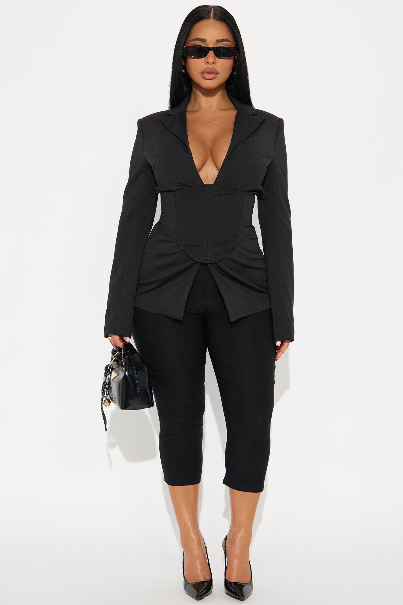 Get Down To Business Corseted Blazer - Black Female Product Image