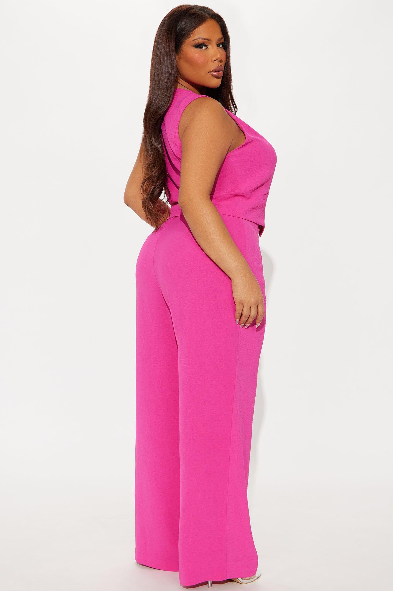Vanessa Vest Pant Set  - Magenta Product Image