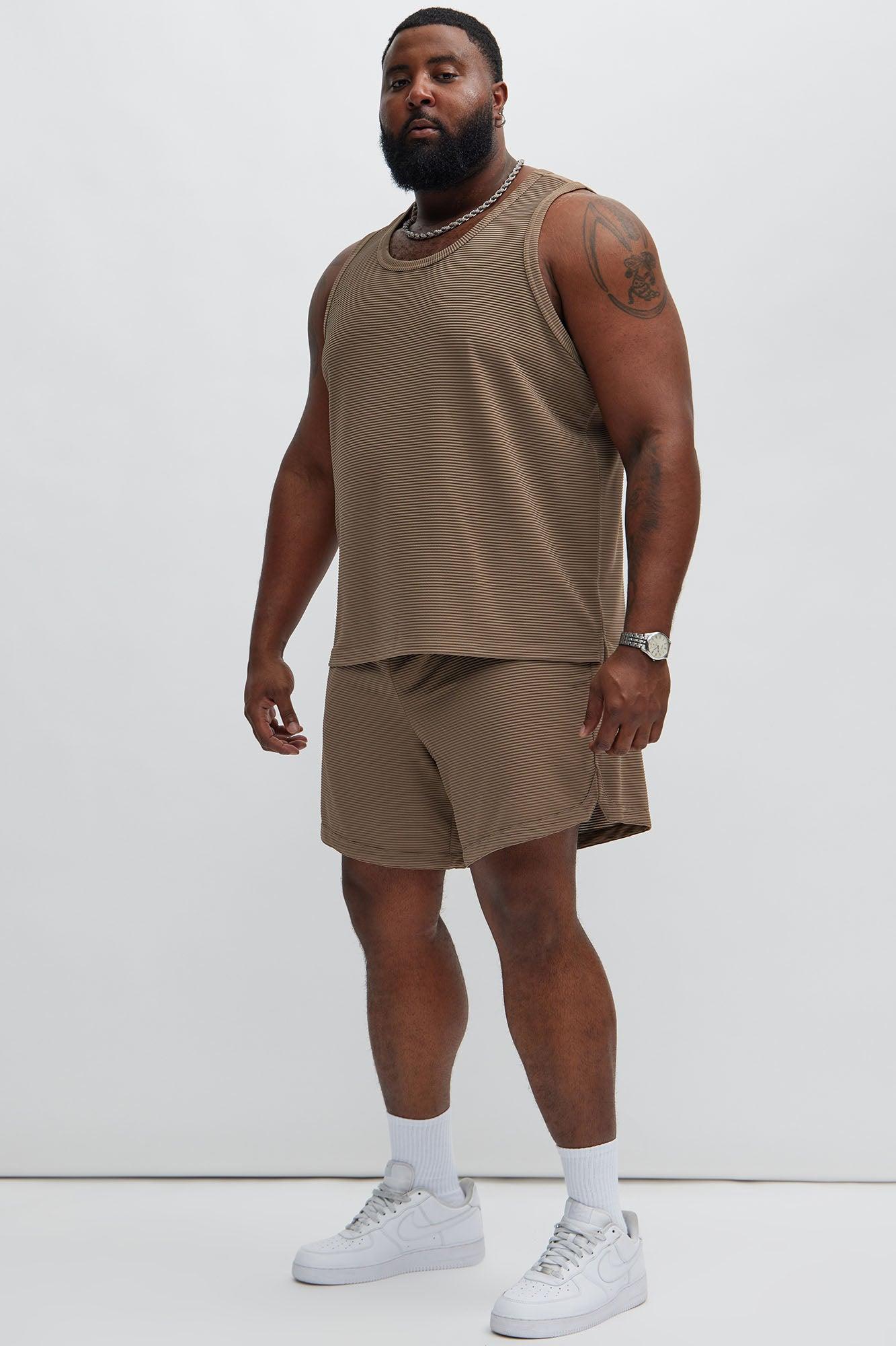 Zyler Textured Shorts - Taupe Product Image
