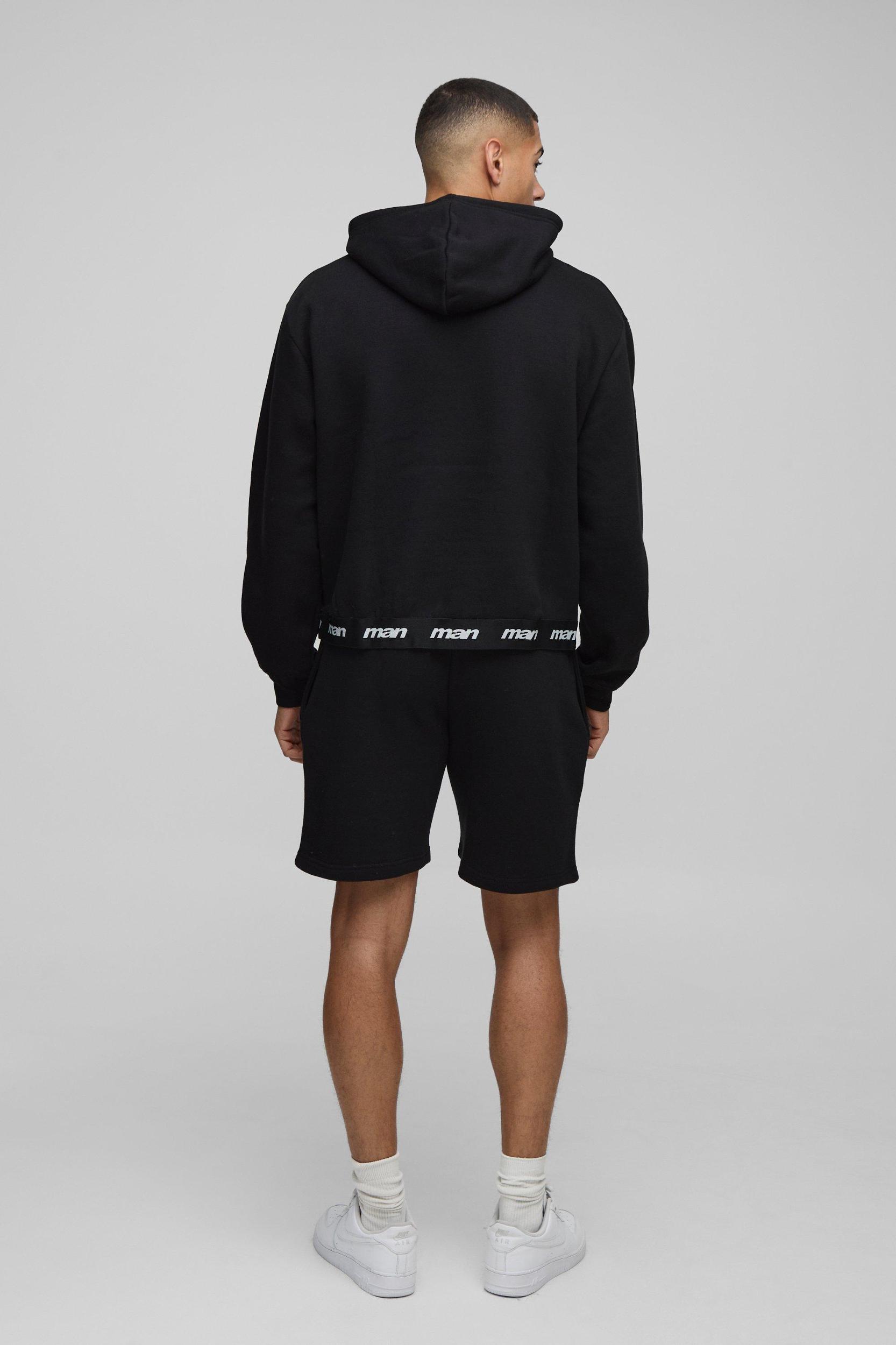 Oversized Boxy Man Double Waistband Short Tracksuit | boohooMAN USA Product Image