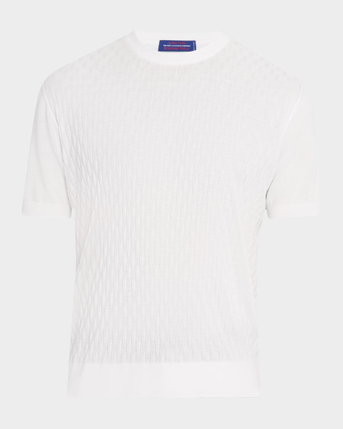 Mens Cashmere Short-Sleeve Crewneck Sweater Product Image
