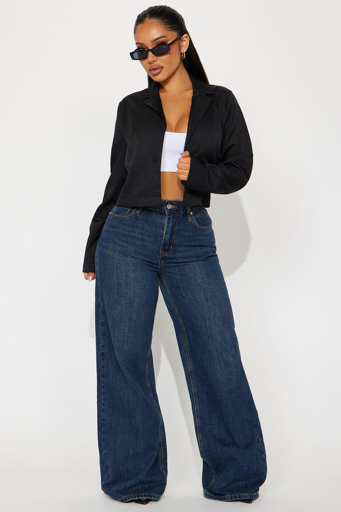 About My Business Cropped Blazer - Black Product Image