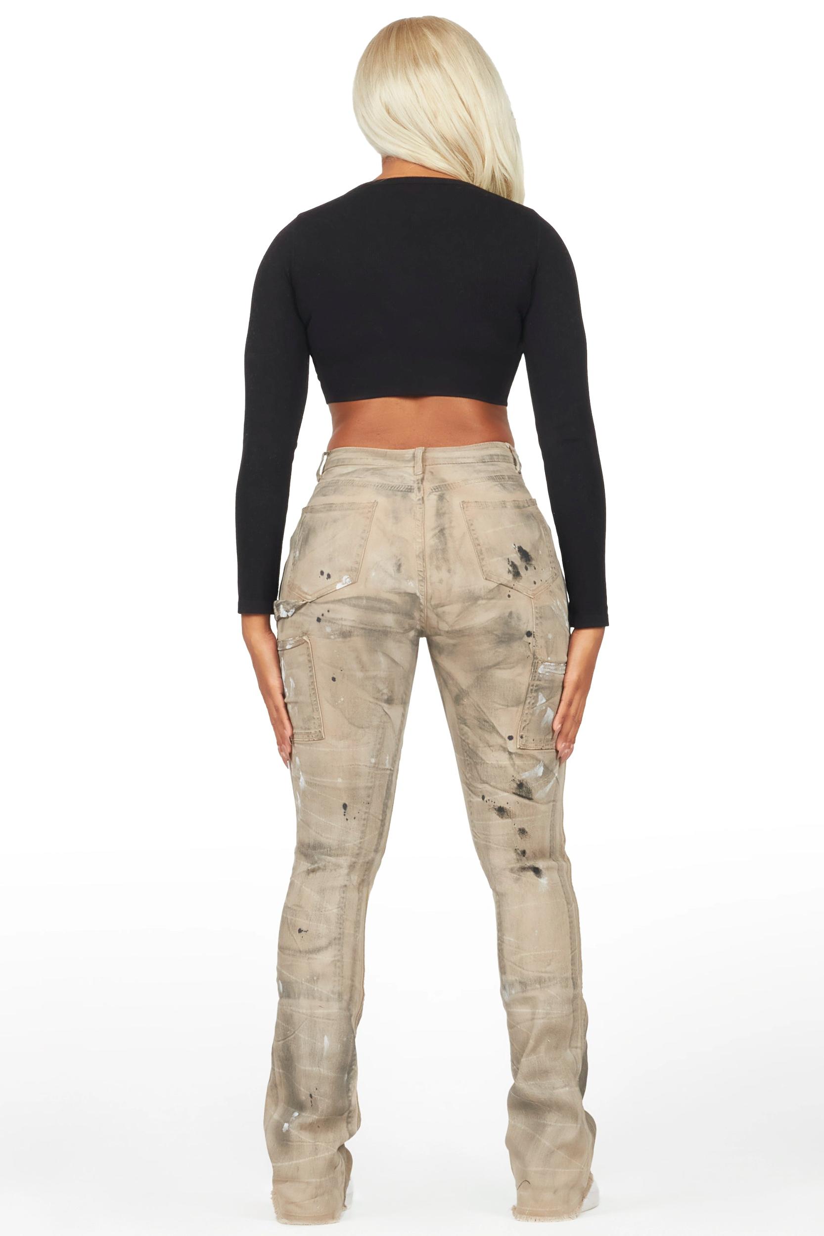 Miesha Brown Stacked Flare Jean Female Product Image