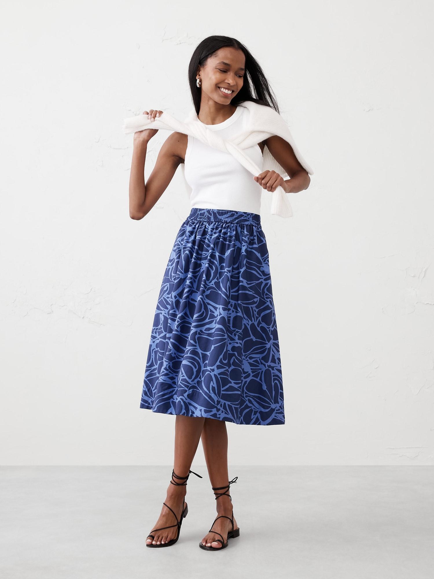 Poplin Midi Skirt Product Image