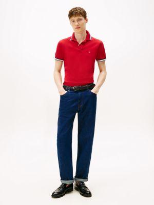 Slim Fit Stripe-Cuff Stretch Pique Polo Product Image