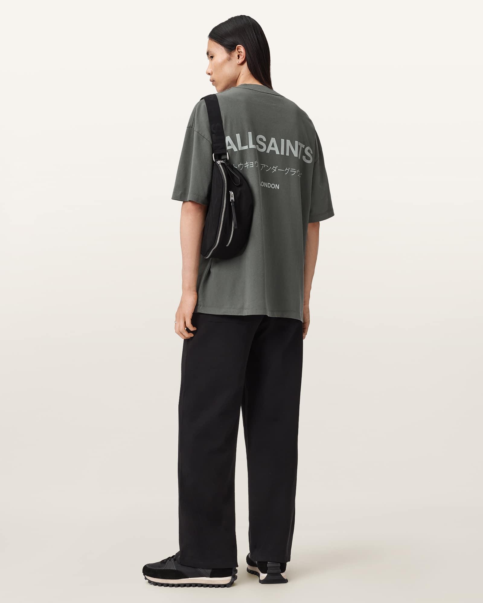 Underground Oversized Crew Neck T-Shirt GARNET GREEN | ALLSAINTS US Product Image