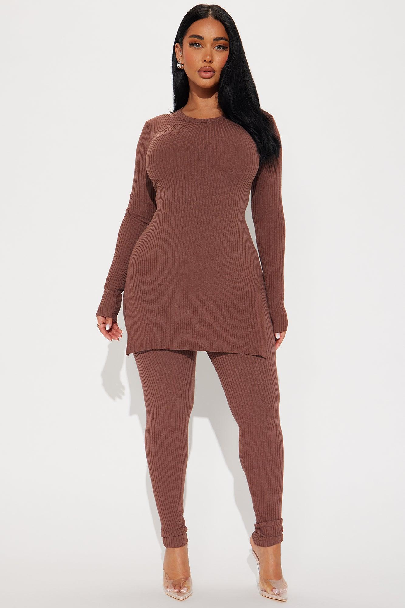 Hidden Agenda Sweater Legging Set - Mocha Product Image