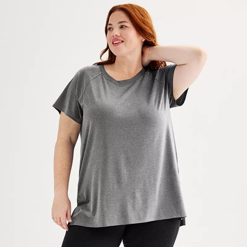 Plus Size Tek Gear® Short Sleeve Tunic Tee, Women's, Size: 2XL, Kalari Green Product Image
