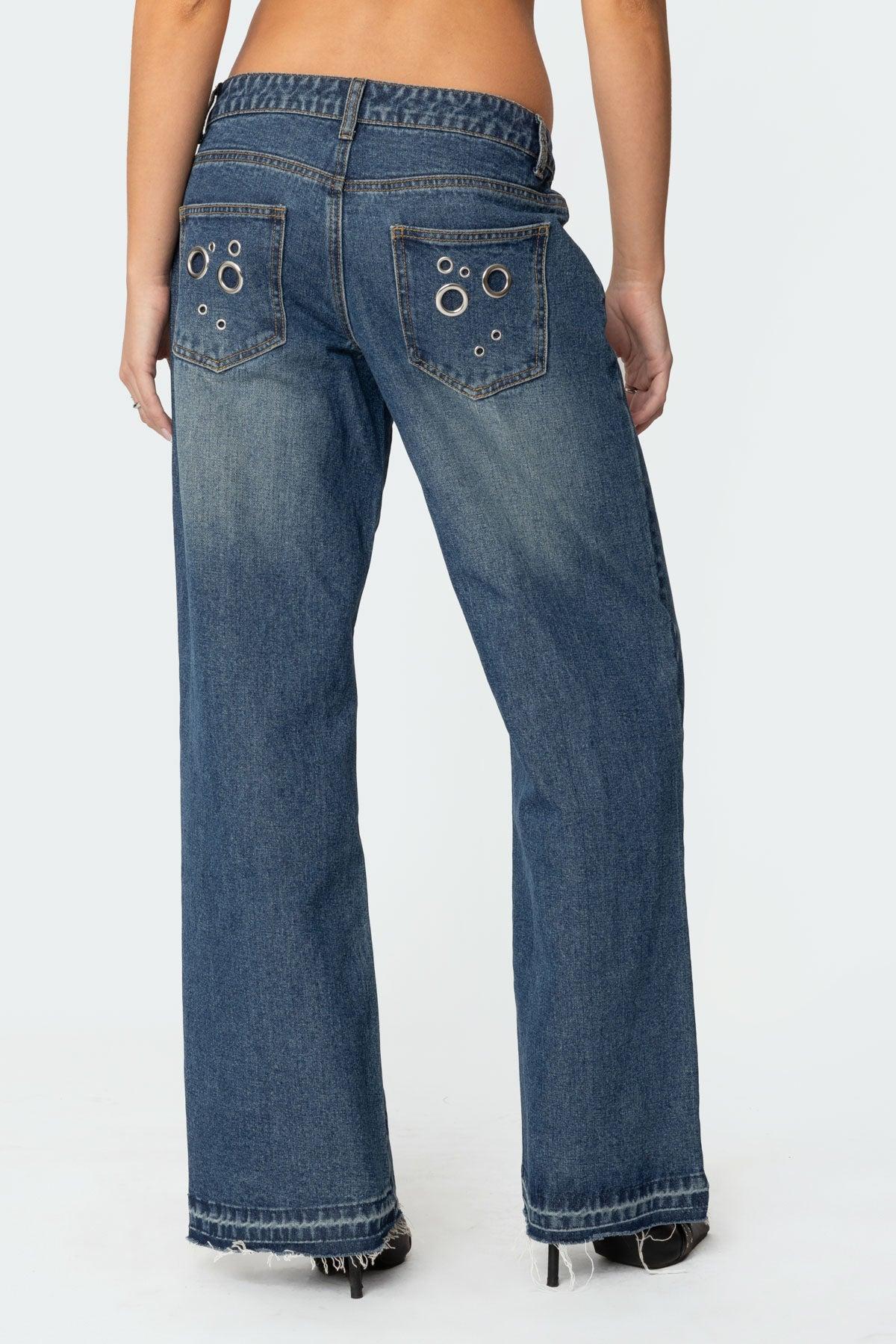 Davis Grommet Low Rise Baggy Jeans Product Image