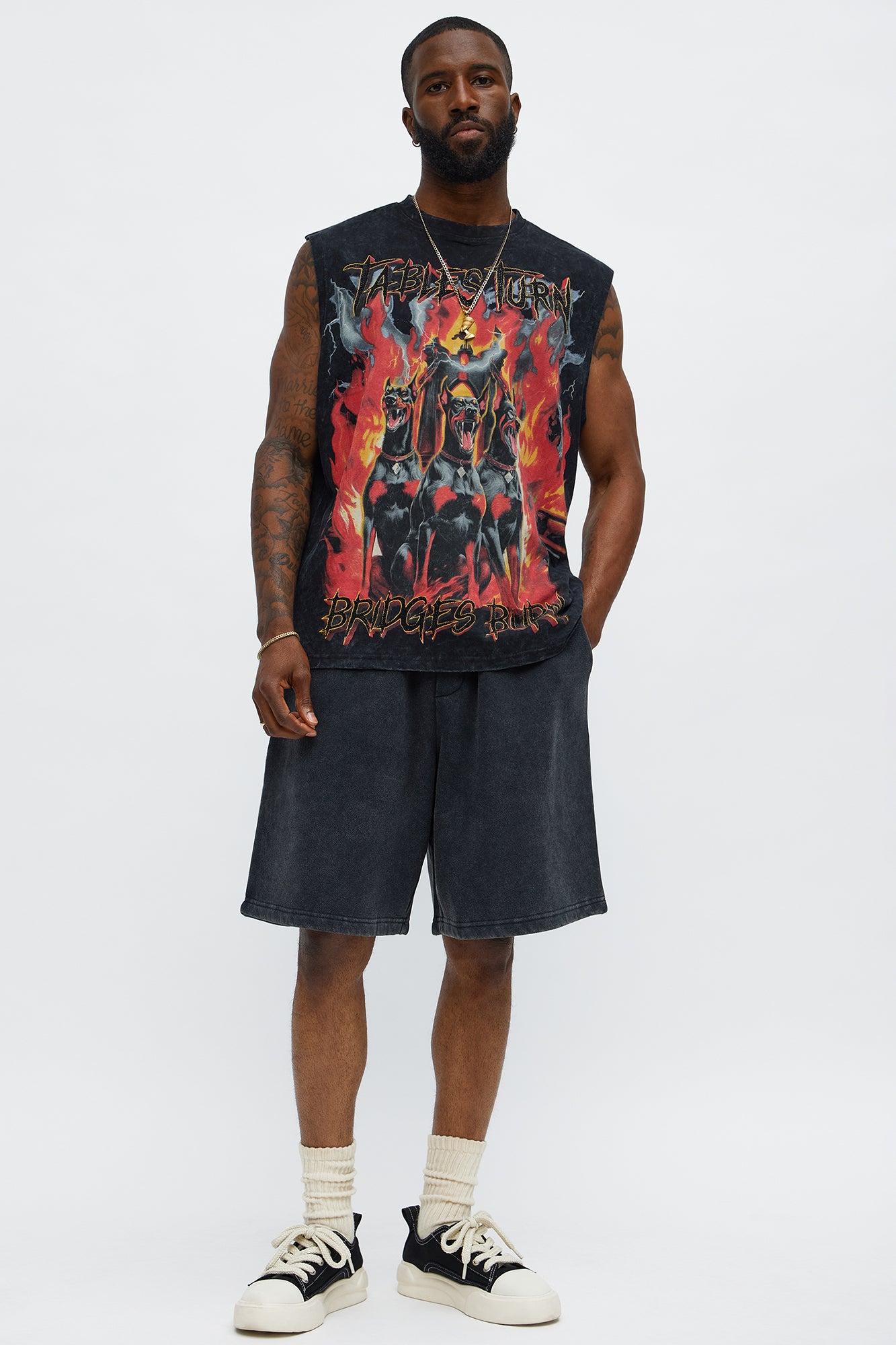 Tyson Loose Fit Washed Shorts - Black Wash Male Product Image