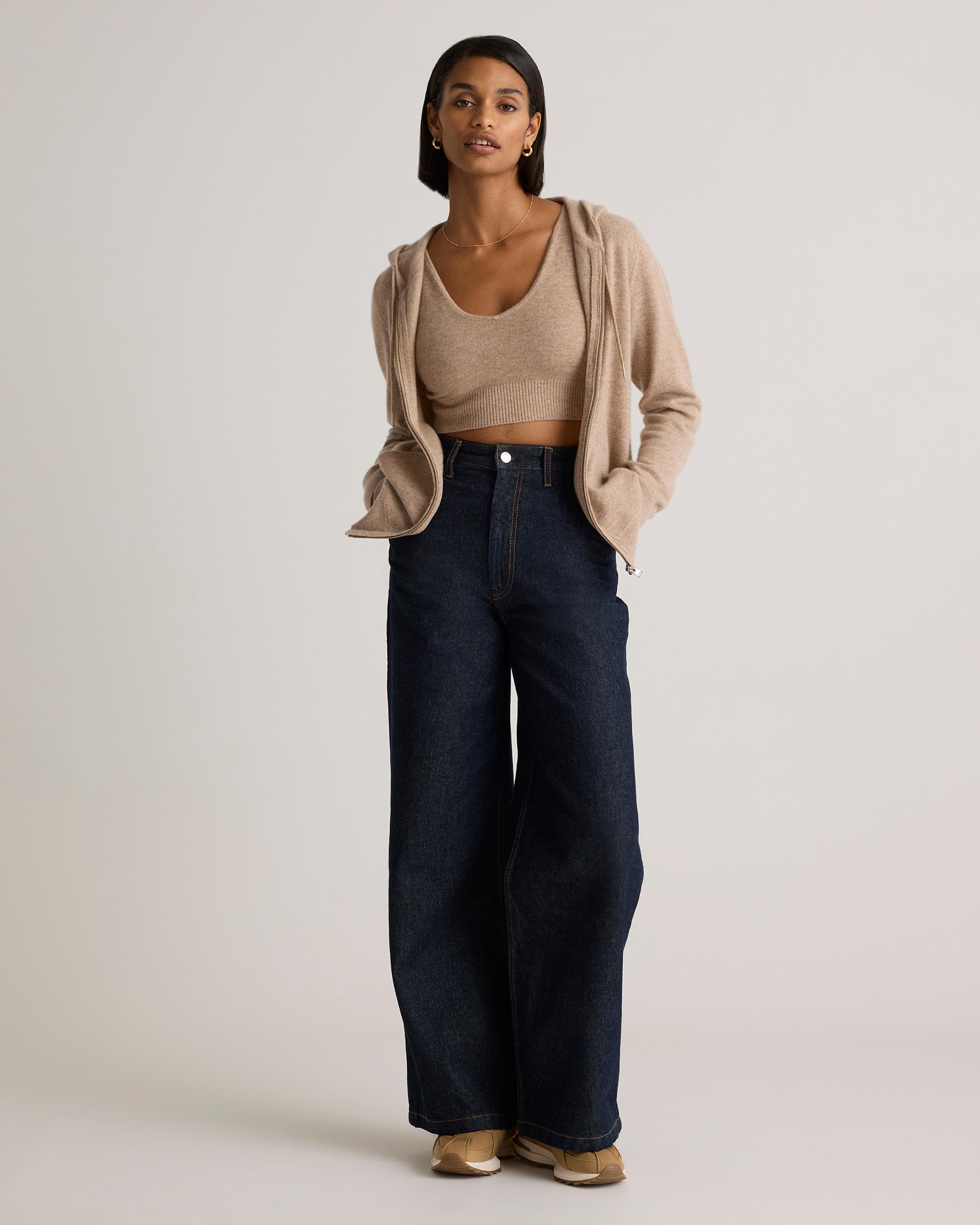 Quince | Women's Mongolian Cashmere Full-Zip Hoodie Jacket Size XS Product Image