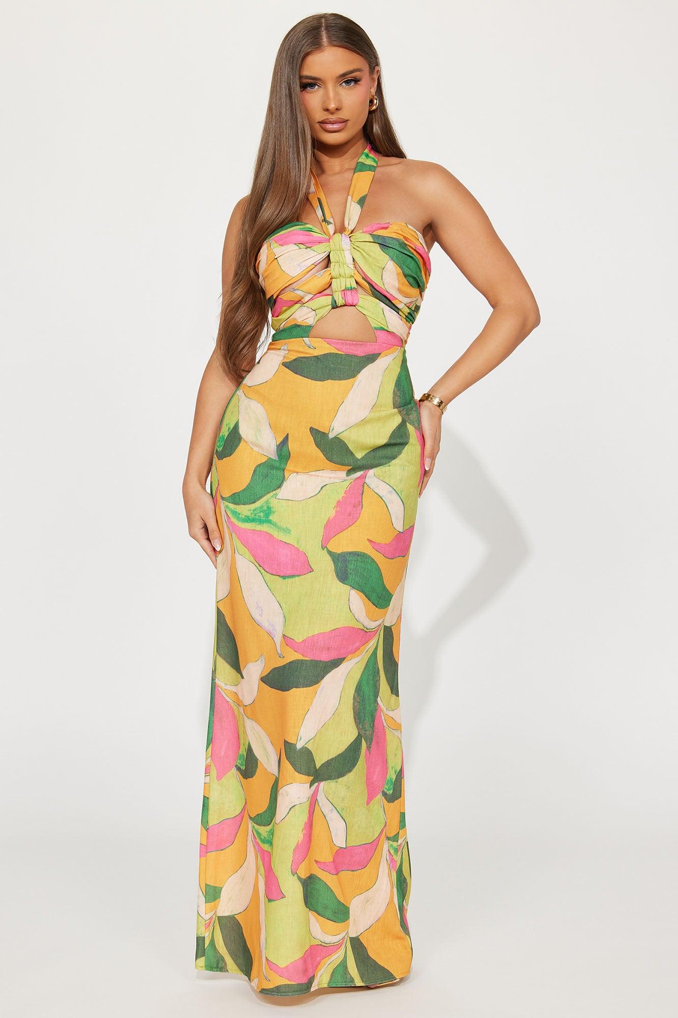 Jane Linen Maxi Dress - Lime Product Image