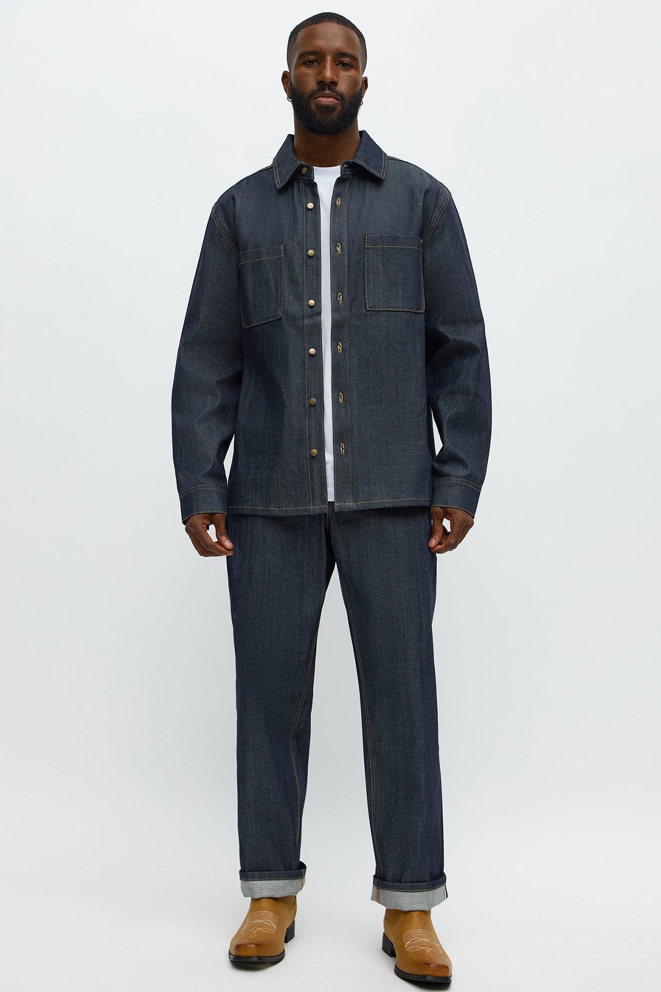 Raw Selvedge Work Denim Shirt - Indigo Male Product Image