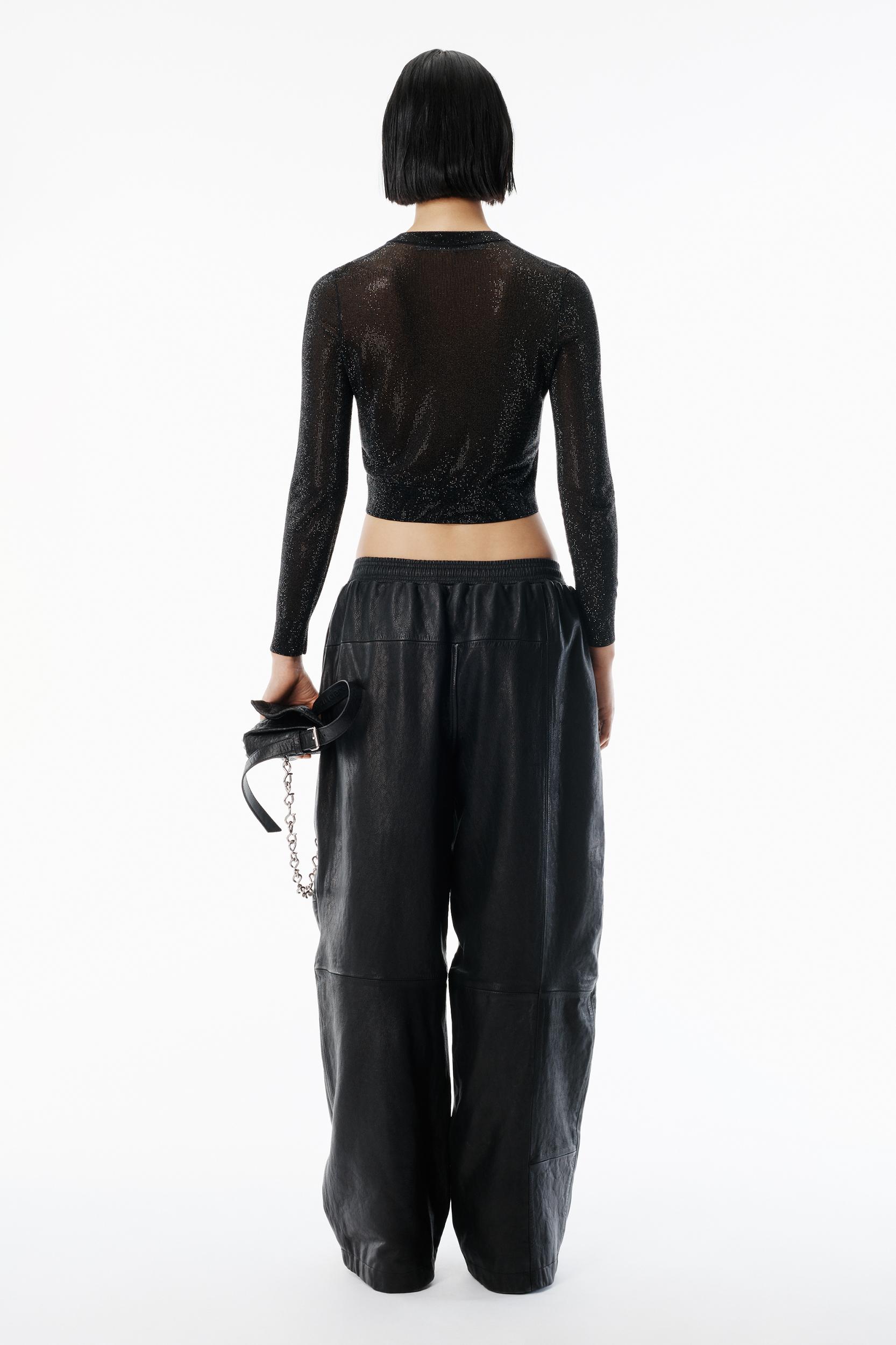 Cropped Cardigan In Clear Bead Hotfix Product Image