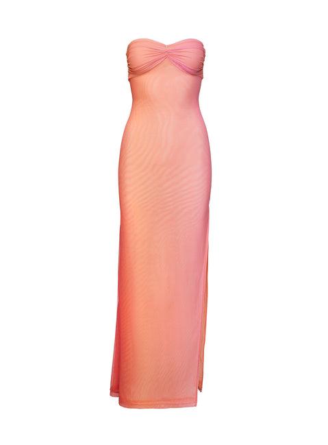 Rosalina Sheer Maxi Dress Pink Product Image