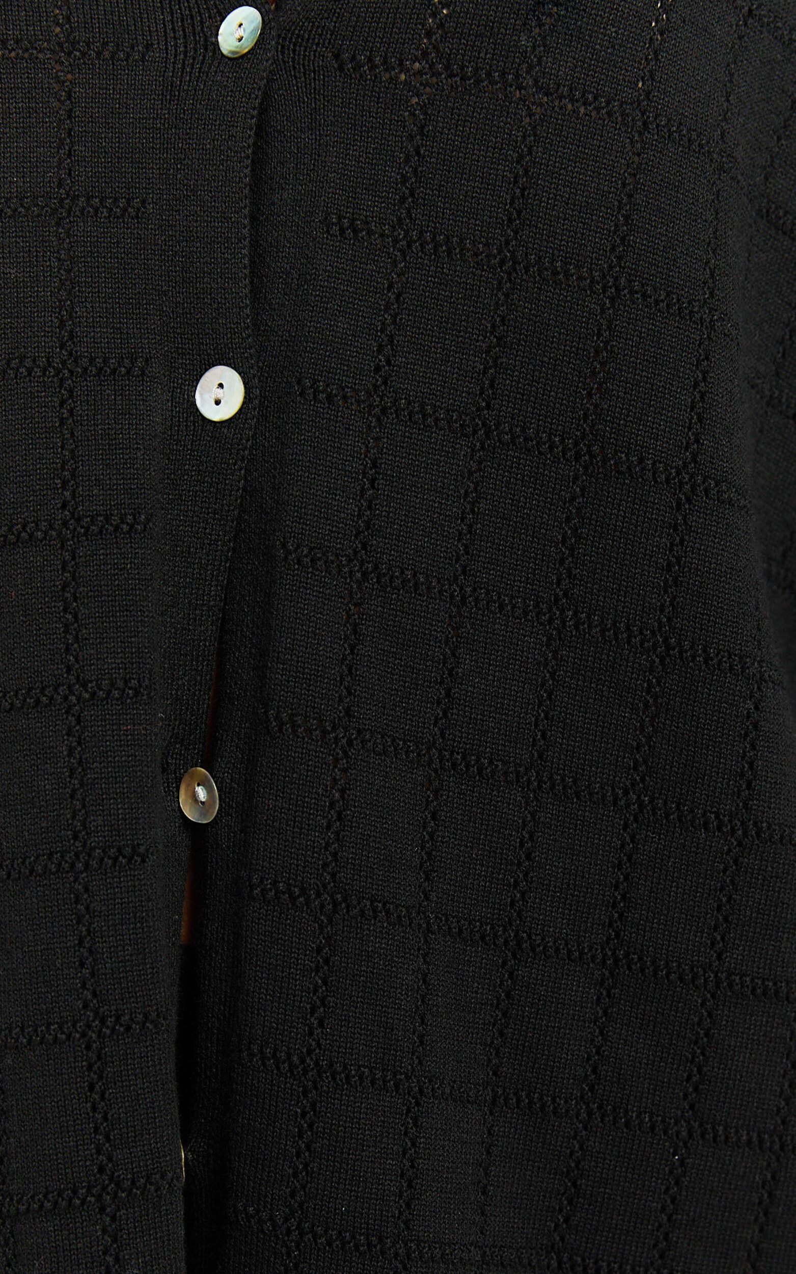 Tommy Two Piece Set - Knit Button Through Top and Pants Two Piece Set in Black Product Image