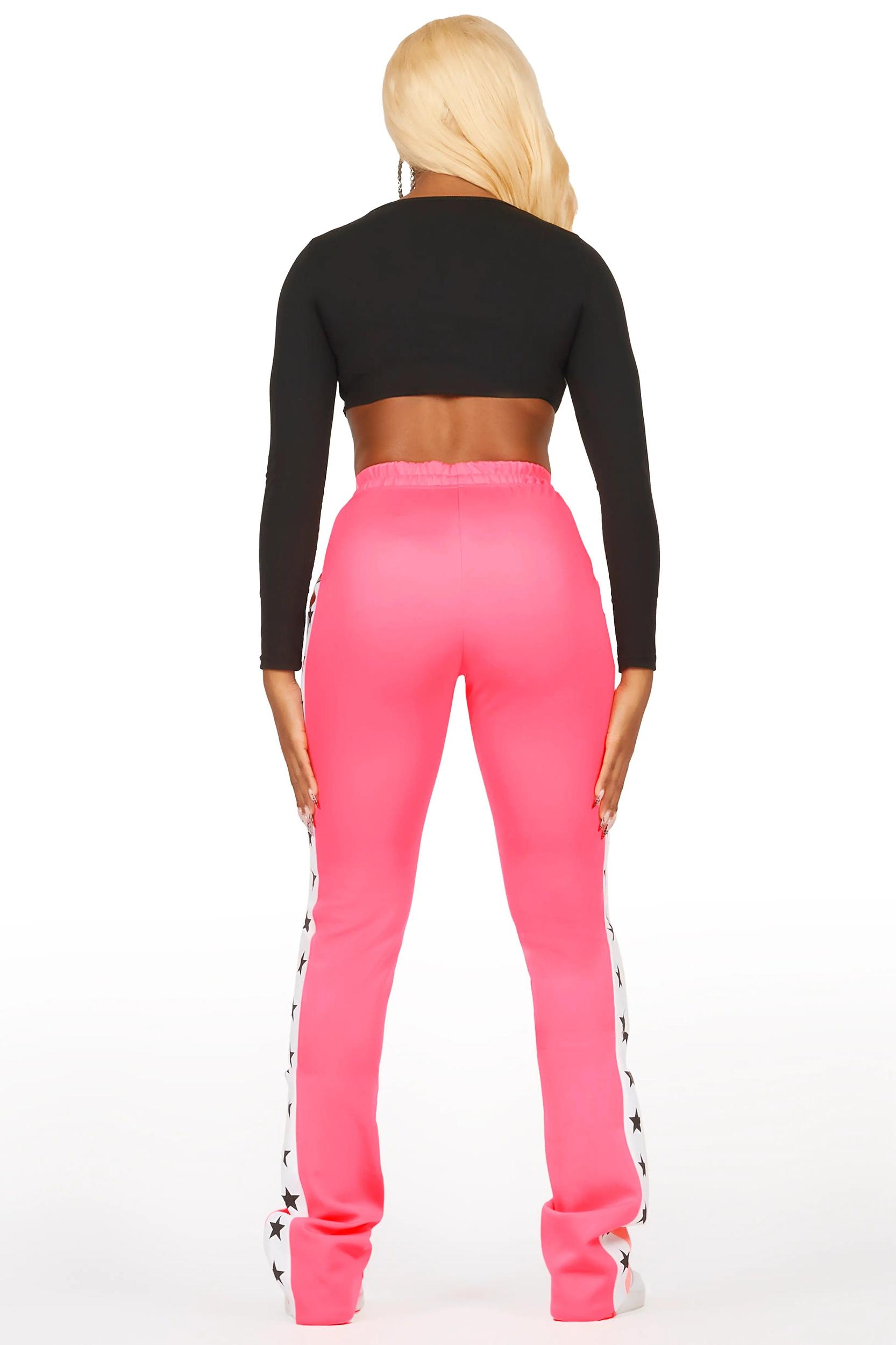 Kevona Neon Pink Super Stacked Track Pant Female Product Image