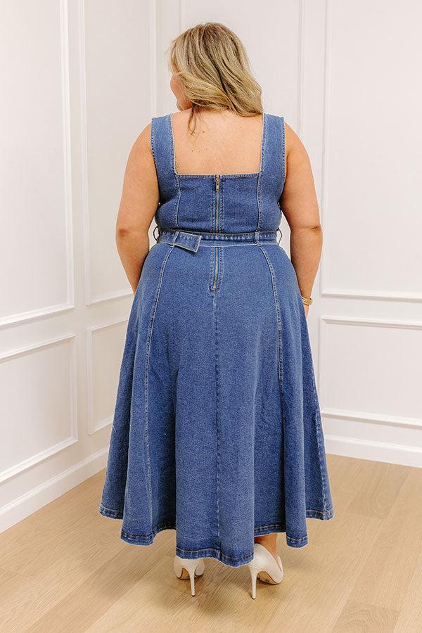 Downtown Stroll Denim Maxi Dress Curves Product Image