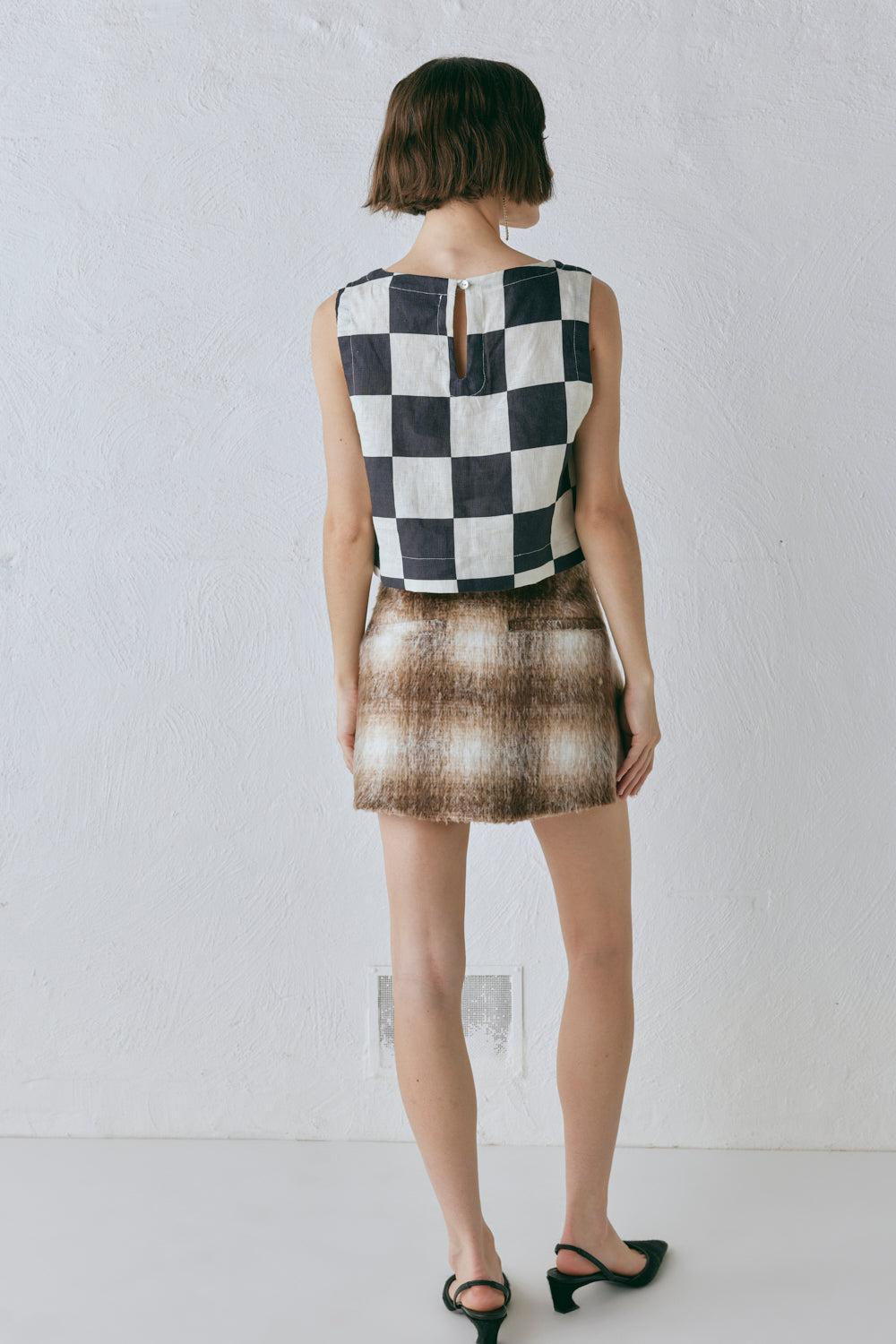 Naya Linen Top Check Product Image