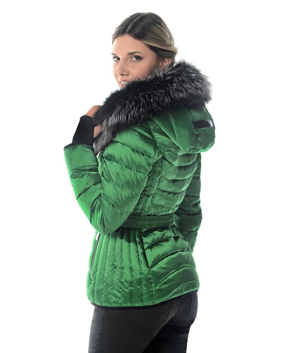Polyester Jacket with Detachable Fox Trimmed Hood Product Image