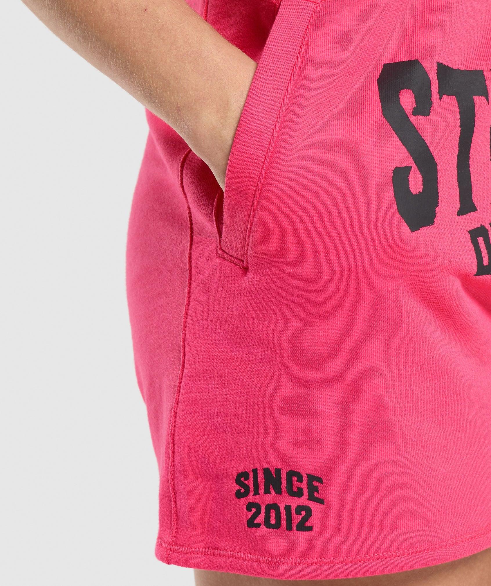 Gymshark Strength Department Graphic Shorts - Freak Out Pink Female Product Image