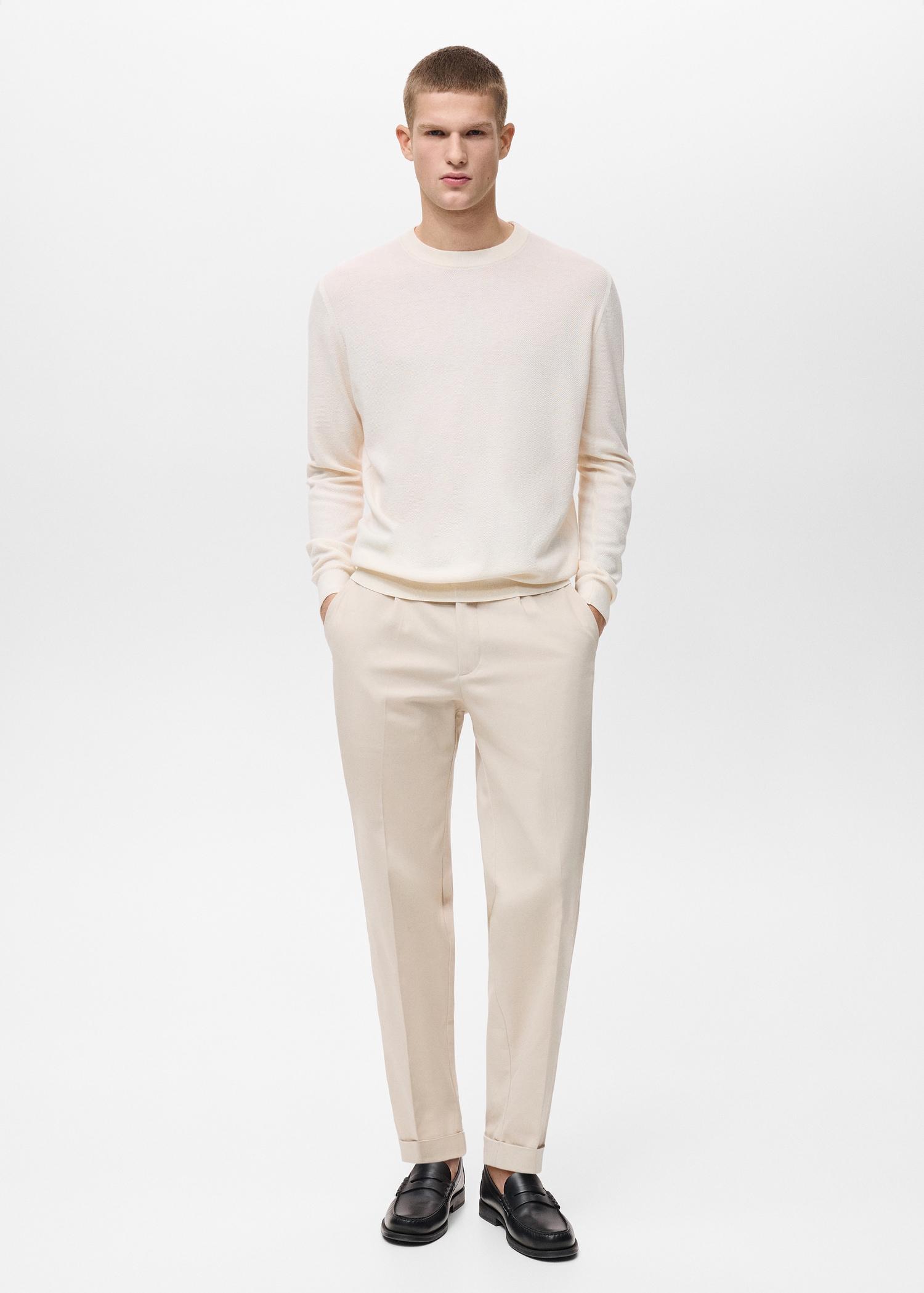 Pleated pants under cuff - Men | MANGO USA Product Image