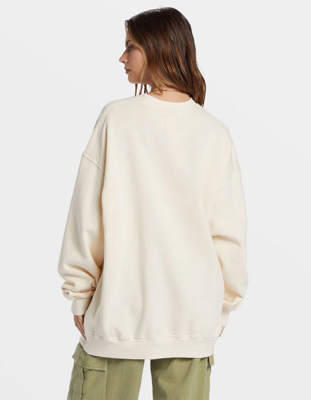 BILLABONG Ride In Womens Oversized Crewneck Sweatshirt - CREAM Product Image