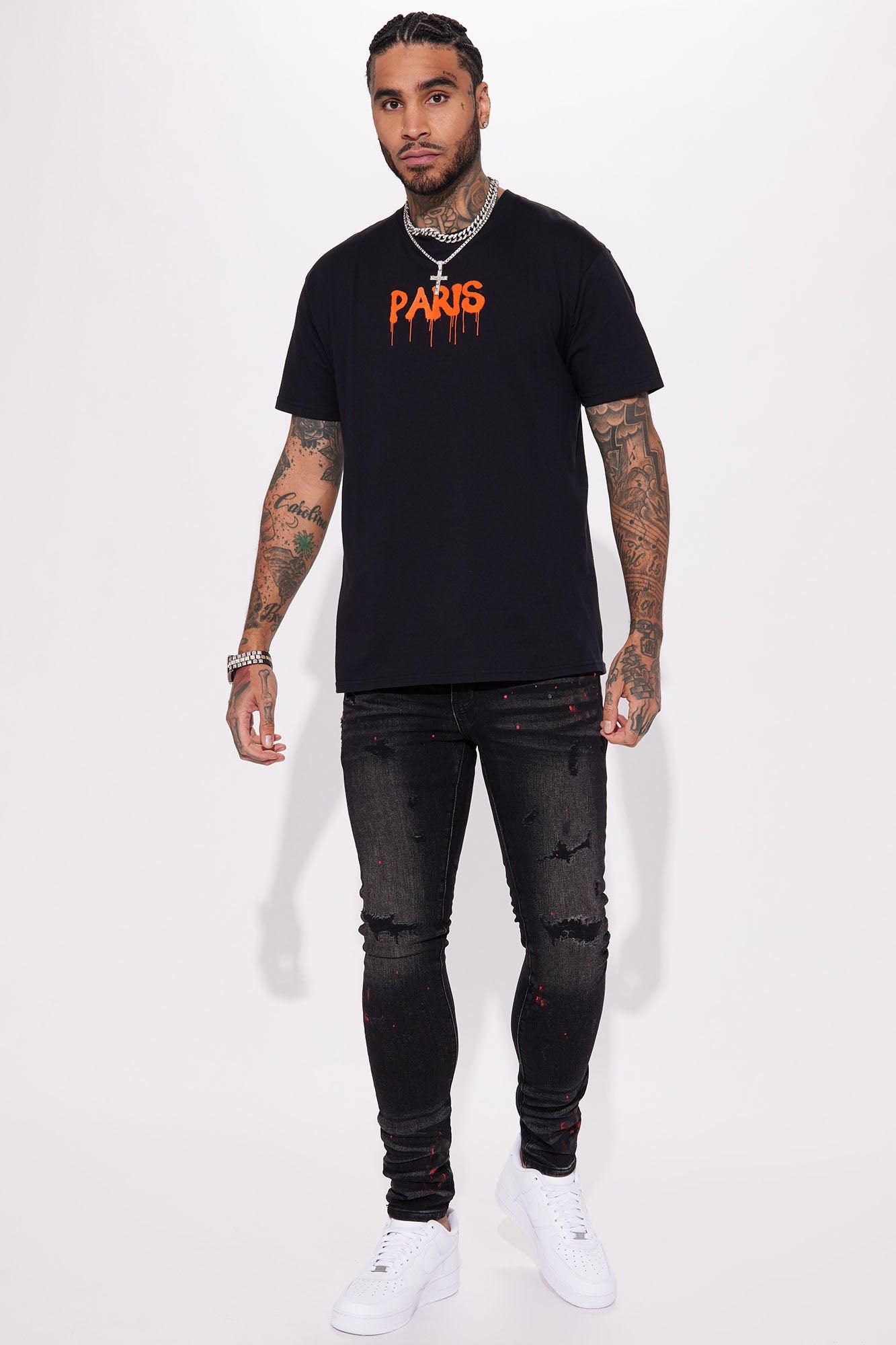 Paris Drip Short Sleeve Tee - Black Product Image
