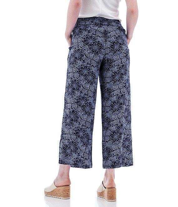 Aventura Sorrento Floral Crepe Woven Wide Leg Crop Pants Product Image