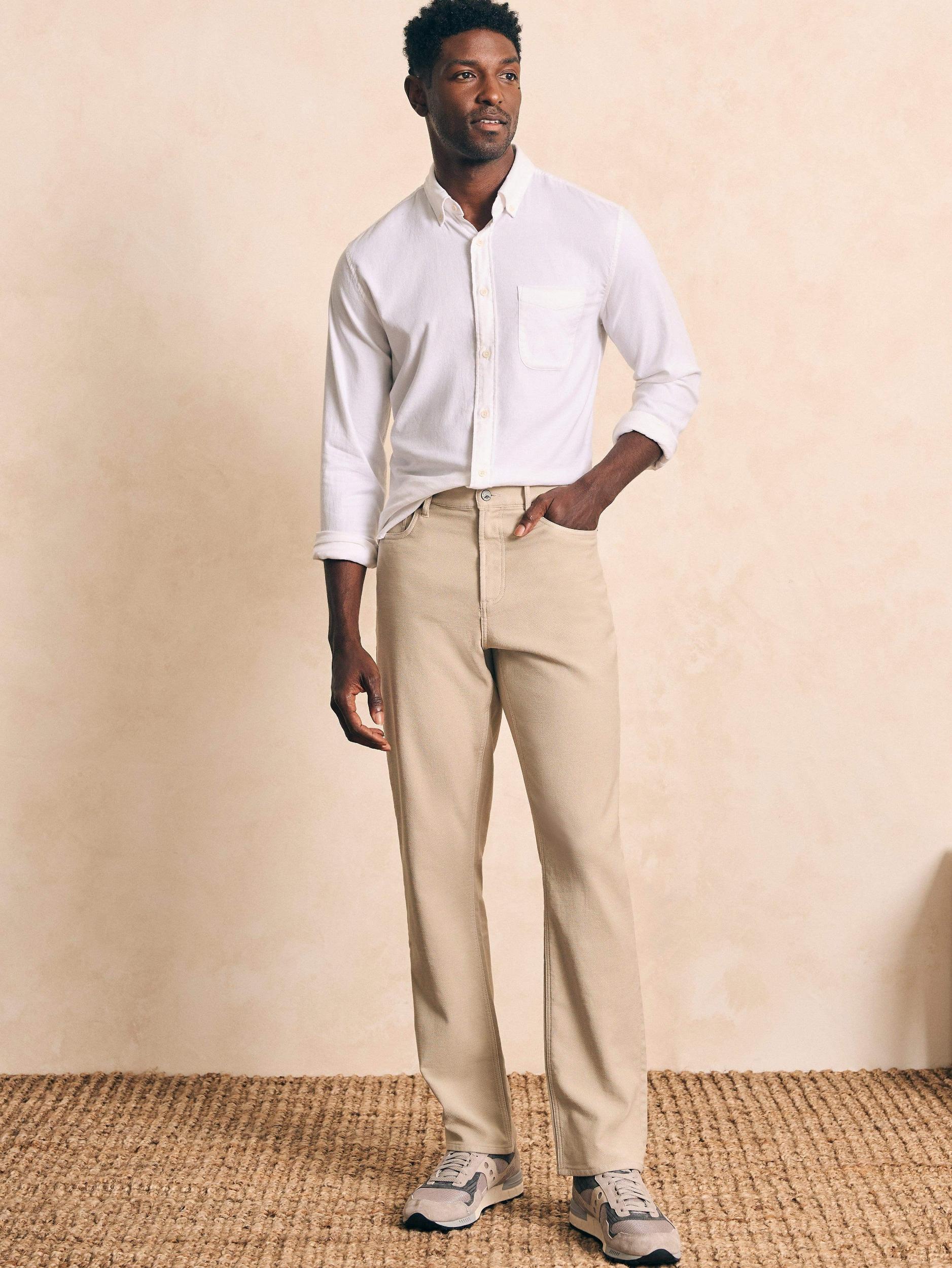 Stretch Terry 5-Pocket Athletic Fit Pant - Stone Male Product Image