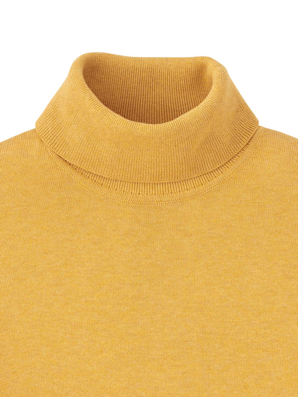 Supima Cotton Turtleneck - Mustard Product Image
