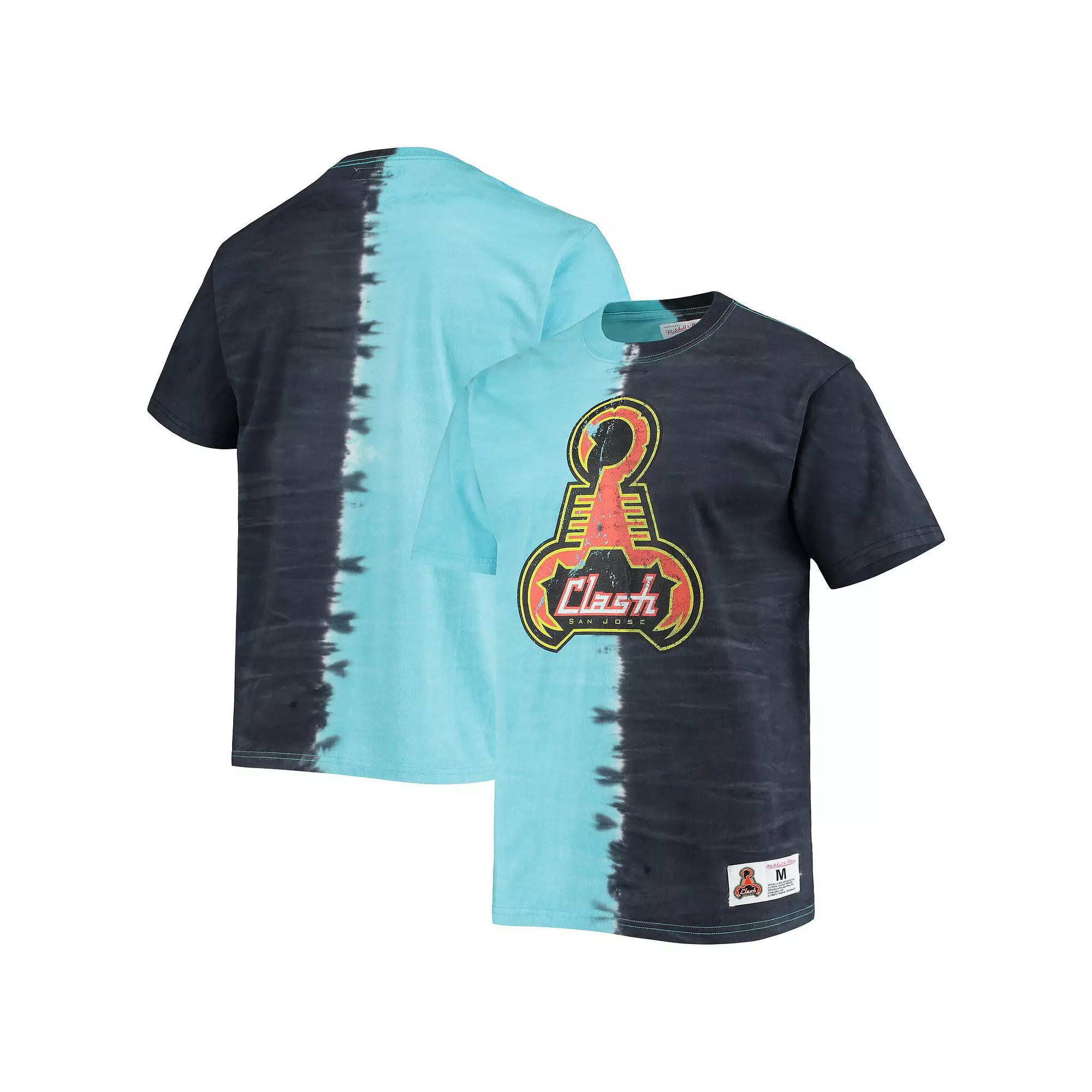 Men's Mitchell & Ness Blue San Jose Clash Vertical Tie-Dye Top, Size: XL, Sje Blue Product Image
