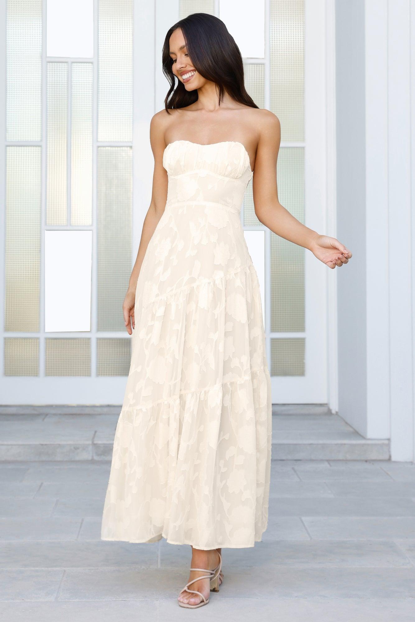 Wildflower Waltz Strapless Maxi Dress Yellow Product Image